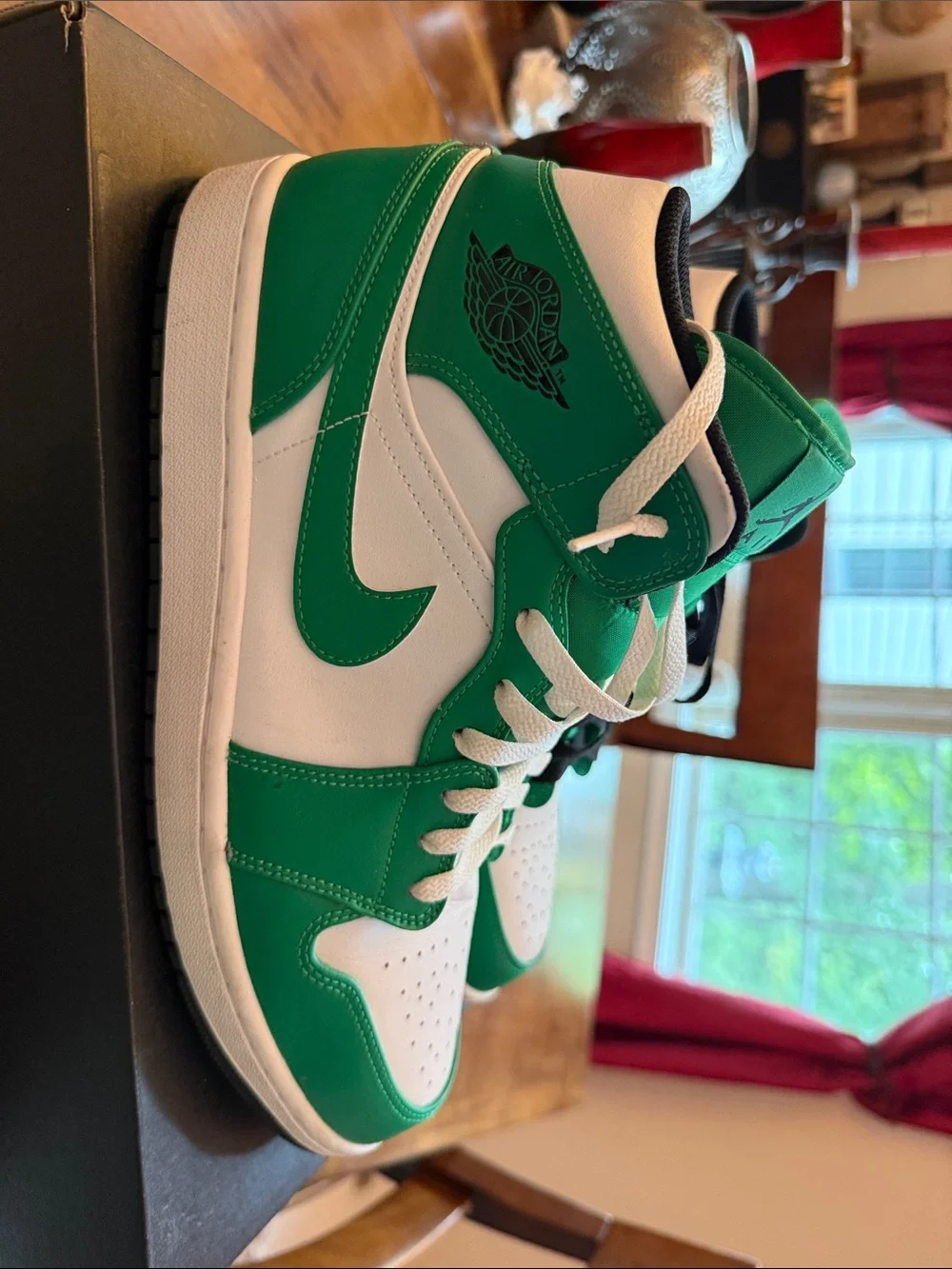 Jordan Men's High-Top Sneakers in Green and White